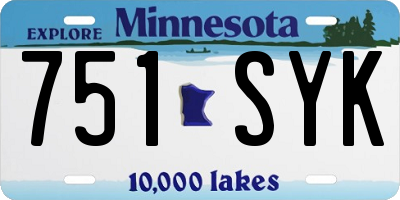 MN license plate 751SYK