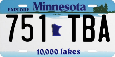 MN license plate 751TBA
