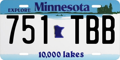 MN license plate 751TBB