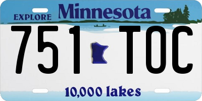 MN license plate 751TOC