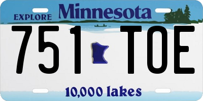MN license plate 751TOE