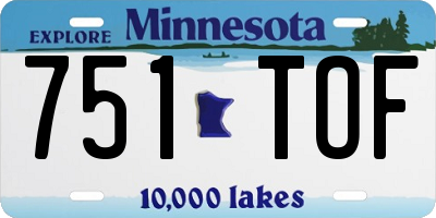 MN license plate 751TOF