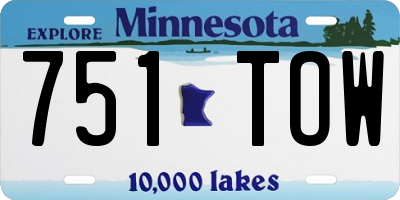 MN license plate 751TOW