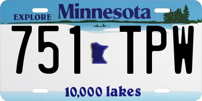 MN license plate 751TPW