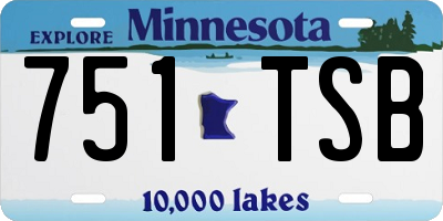 MN license plate 751TSB