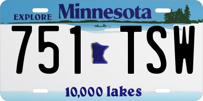 MN license plate 751TSW