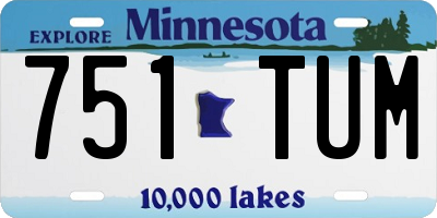 MN license plate 751TUM