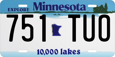 MN license plate 751TUO