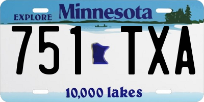 MN license plate 751TXA