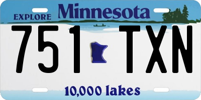 MN license plate 751TXN