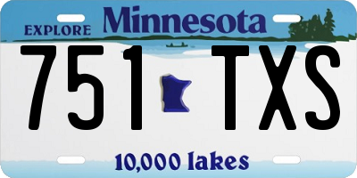 MN license plate 751TXS