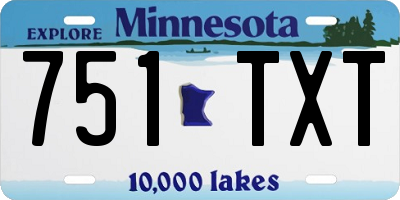 MN license plate 751TXT