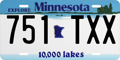 MN license plate 751TXX