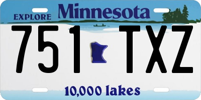 MN license plate 751TXZ