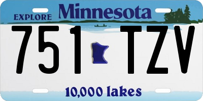 MN license plate 751TZV