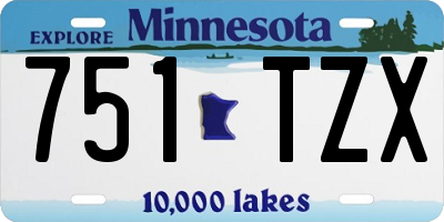 MN license plate 751TZX