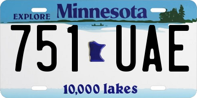 MN license plate 751UAE