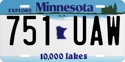 MN license plate 751UAW