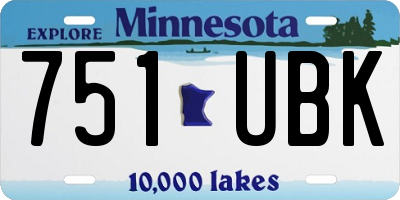 MN license plate 751UBK