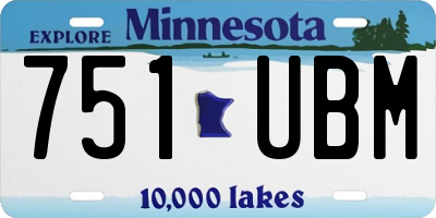 MN license plate 751UBM