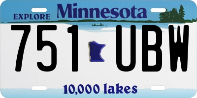 MN license plate 751UBW