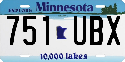 MN license plate 751UBX