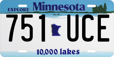 MN license plate 751UCE