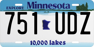 MN license plate 751UDZ