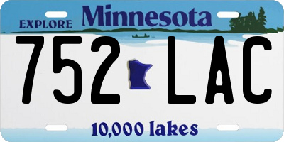 MN license plate 752LAC