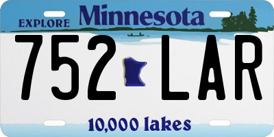 MN license plate 752LAR