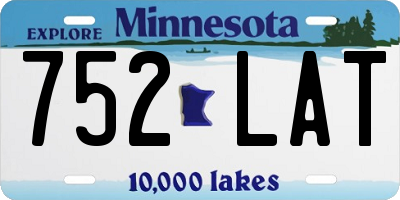 MN license plate 752LAT