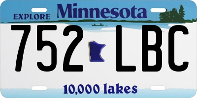 MN license plate 752LBC