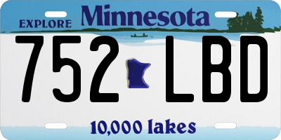 MN license plate 752LBD