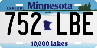 MN license plate 752LBE