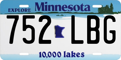 MN license plate 752LBG