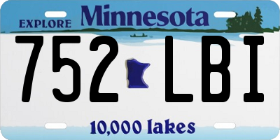 MN license plate 752LBI