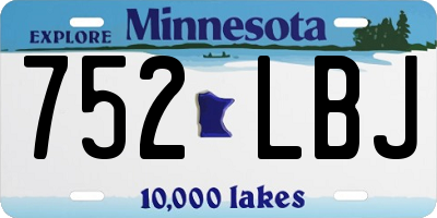MN license plate 752LBJ