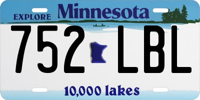 MN license plate 752LBL