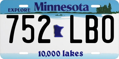MN license plate 752LBO