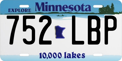 MN license plate 752LBP