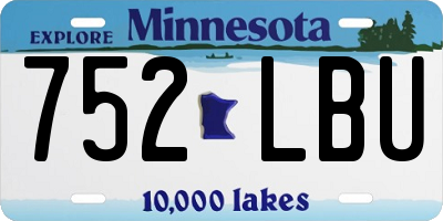 MN license plate 752LBU