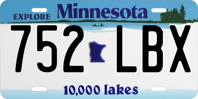 MN license plate 752LBX