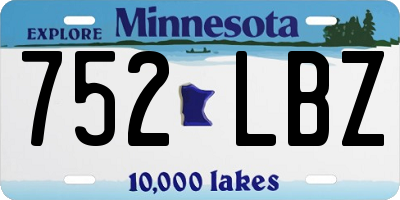 MN license plate 752LBZ
