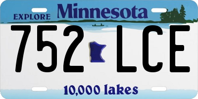 MN license plate 752LCE