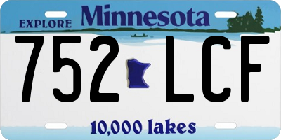 MN license plate 752LCF
