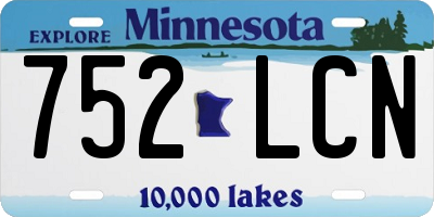 MN license plate 752LCN