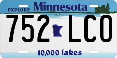 MN license plate 752LCO
