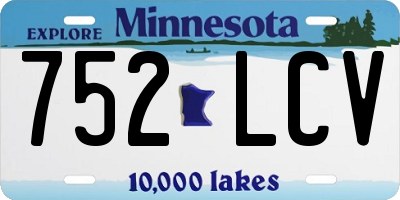 MN license plate 752LCV