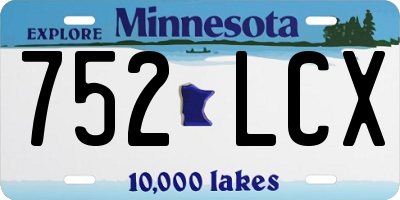 MN license plate 752LCX