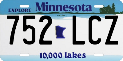 MN license plate 752LCZ